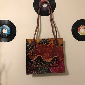 Genuine leather elephant purse